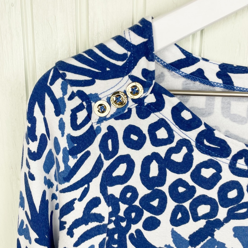 Lilly Pulitzer Sophie Dress Size Medium Indigo Home Slice Blue Pineapple Print - Picture 6 of 9